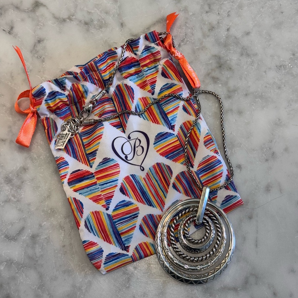 NWT Brighton Tropic Heart Rings silver pendant necklace